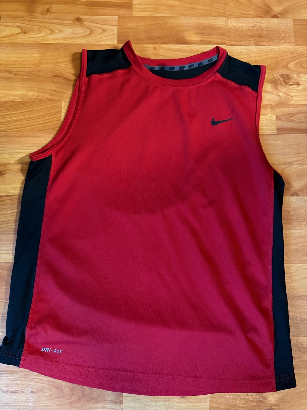 Nike Red and Black Men's Dri-Fit Sleeveless Tank